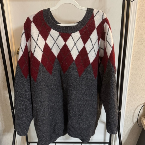 Torrid Vegan Cashmere Red and Gray Sweater, Size 3 - Picture 4 of 7